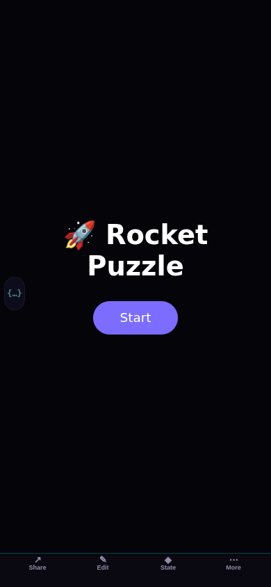 Screenshot of Rocket Puzzle 4x4 showing a 4x4 grid of rocket picture tiles to drag and swap