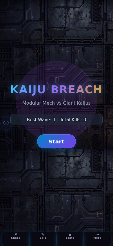 Screenshot of Mech Kaiju Survivors showing a mech fighting giant kaiju