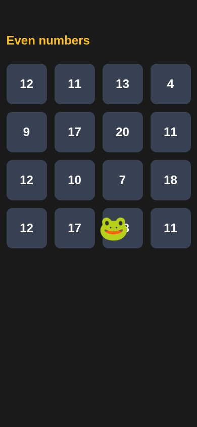 Screenshot of Delete App Feature showing a frog on a grid of numbers with a rule displayed